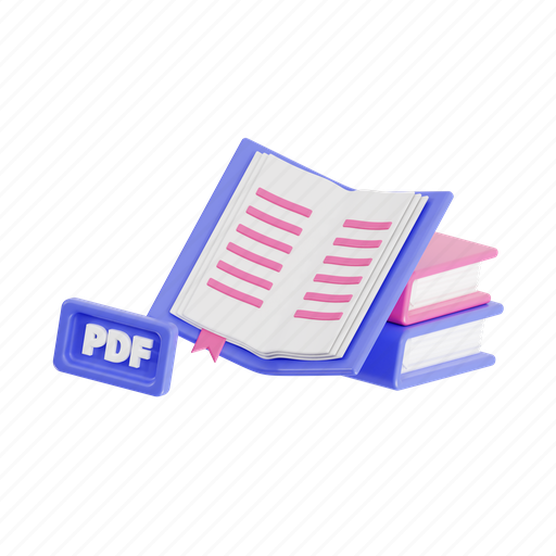 Book pdf, online reading, book, learning, study, knowledge, e learning 3D illustration - Download on Iconfinder