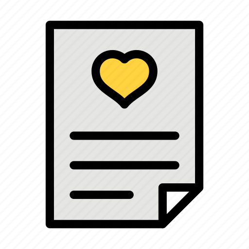 Loveletter, wedding, valentine, file, page icon - Download on Iconfinder