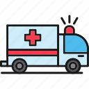 ambulance, car, emergency, flashing, transport, lifeguard