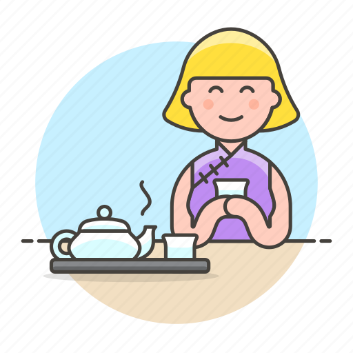 Chinese, culture, cup, female, lifestyle, outfit, tea icon - Download on Iconfinder