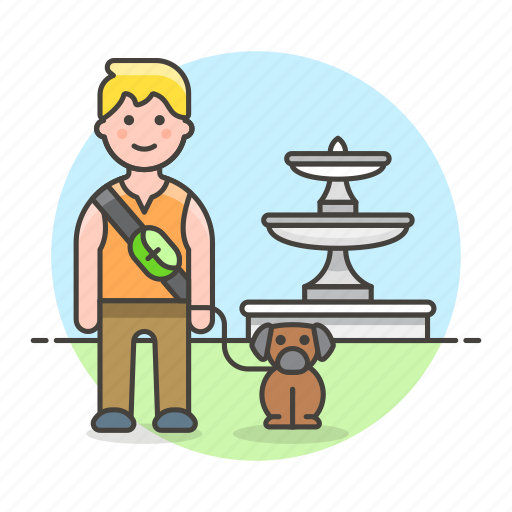 Lifestyle, lover, male, fountain, pet, dog, park icon - Download on Iconfinder