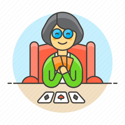 Card, cards, female, game, hand, lifestyle, playing icon - Download on Iconfinder