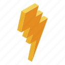 arrow, bolt, cartoon, isometric, logo, silhouette, yellow