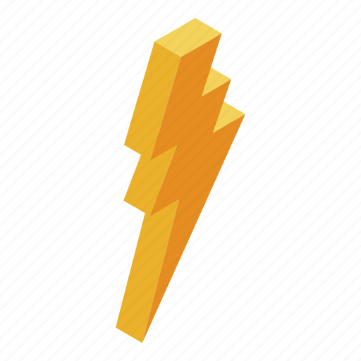 Abstract, arrow, cartoon, electricity, isometric, logo, yellow icon - Download on Iconfinder