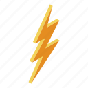 arrow, cartoon, computer, isometric, logo, thunder, yellow