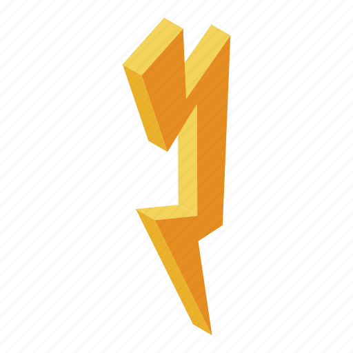Bolt, cartoon, hand, isometric, logo, retro, yellow icon - Download on Iconfinder