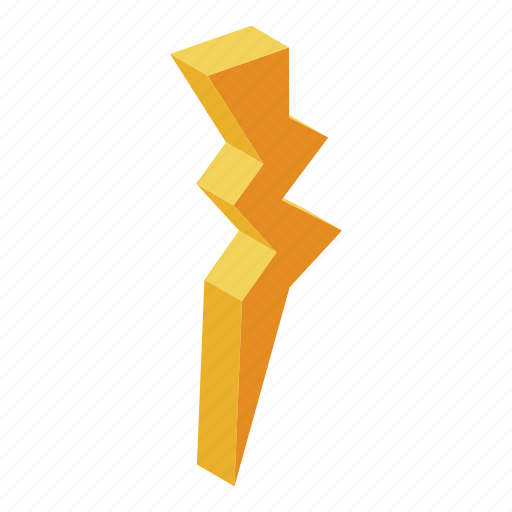 Bolt, cartoon, computer, isometric, light, nature, yellow icon - Download on Iconfinder