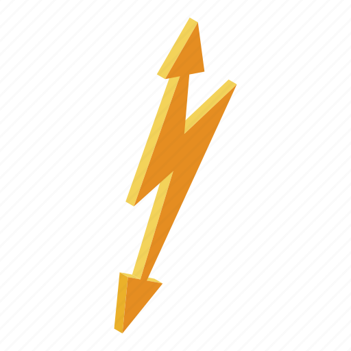 Bolt, cartoon, flash, isometric, logo, silhouette, yellow icon - Download on Iconfinder