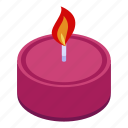 candle, cartoon, floral, flower, isometric, lilac, spa