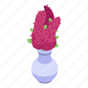 cartoon, floral, flower, isometric, lilac, tree, vase