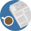 coffee, news, newsletter, newspaper, press, read 