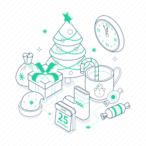 New, year, christmas, december, holiday illustration - Download on Iconfinder
