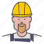 avatar, construction, hard hat, industrial, people, profession, worker 