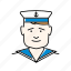 avatar, man, navy, people, profession, sailor 