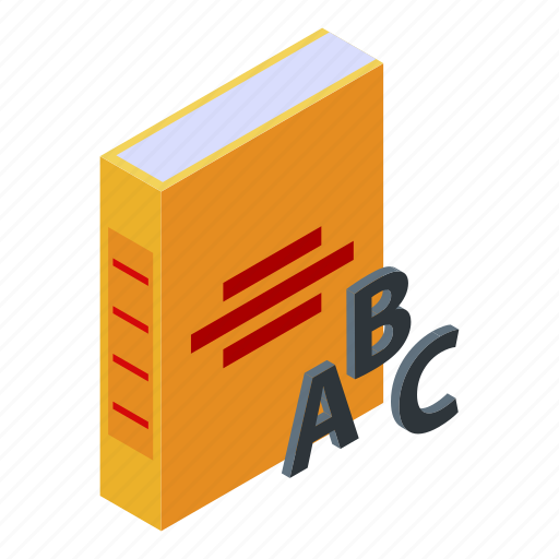 Abc, book, cartoon, isometric, library, paper, school icon - Download on Iconfinder