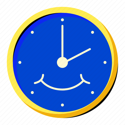 Clock, smile, happy, on, time icon - Download on Iconfinder