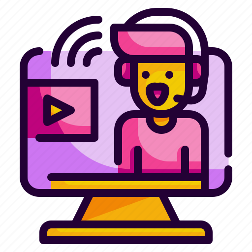 Course, elearning, live, online, teacher icon - Download on Iconfinder