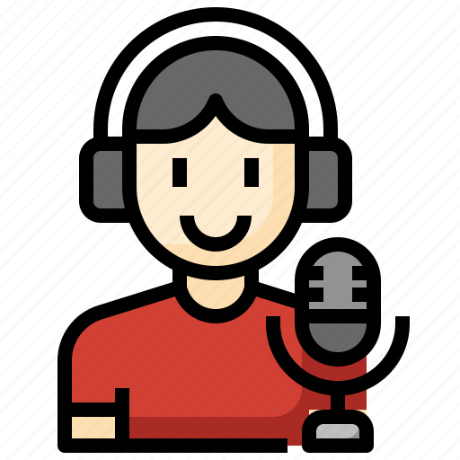 Broadcaster, broadcasting, microphone, man icon - Download on Iconfinder