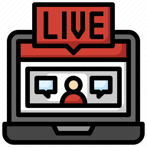 Live, streaming, entertainment, video, player, laptop icon - Download on Iconfinder
