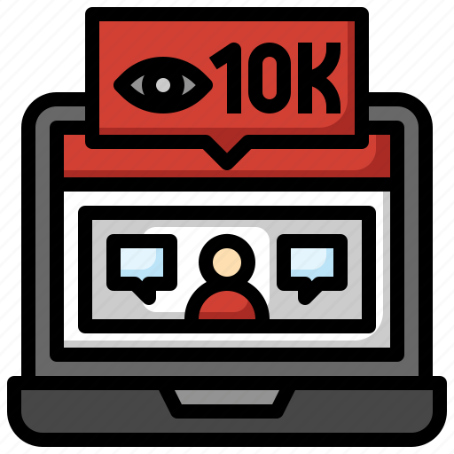 Views, 10k, internet, video, player, live, online icon - Download on Iconfinder