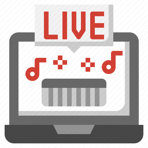 Music, live, channel, piano, laptop icon - Download on Iconfinder