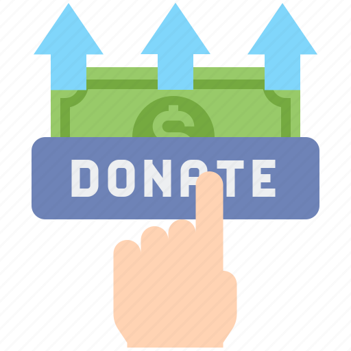 Donation, money, donate, button, hand, click icon - Download on Iconfinder