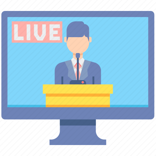Live, lecture, broadcast, video, television, screen icon - Download on Iconfinder