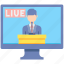 live, lecture, broadcast, video, television, screen 