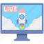 live, rocket, launch, news, video, television, monitor 
