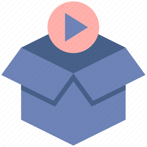 Unboxing, play button, box icon - Download on Iconfinder
