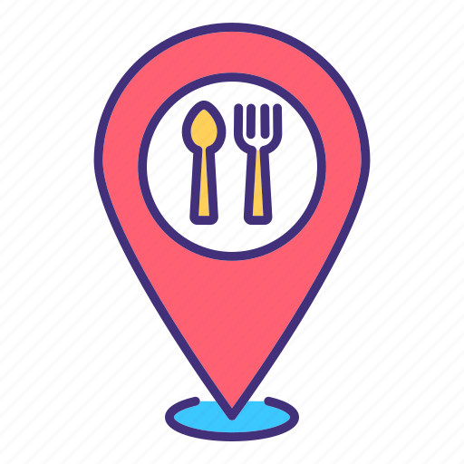 Gps point, local food, cuisine, restaurant icon - Download on Iconfinder