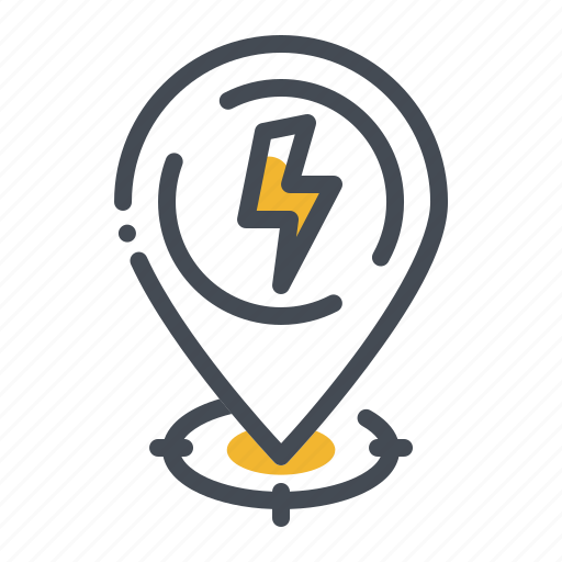 Electric, energy, power, destination, location, marker, navigation icon - Download on Iconfinder