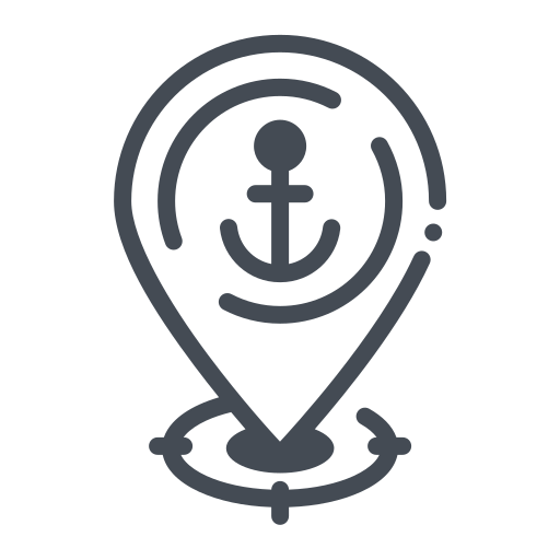 Anchor, ocean, marine, destination, location, marker, navigation icon - Free download