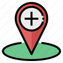 add, place, plus, map, location, pointer, pin