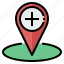 add, place, plus, map, location, pointer, pin 