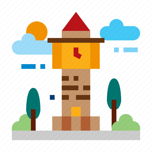 Building, clock, location, tower icon - Download on Iconfinder