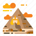desert, location, pyramid, sphinx