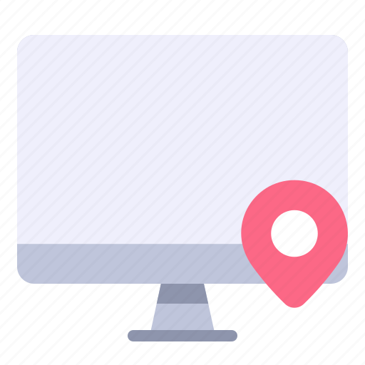 Computer, gps, location, map, monitor, pin icon - Download on Iconfinder
