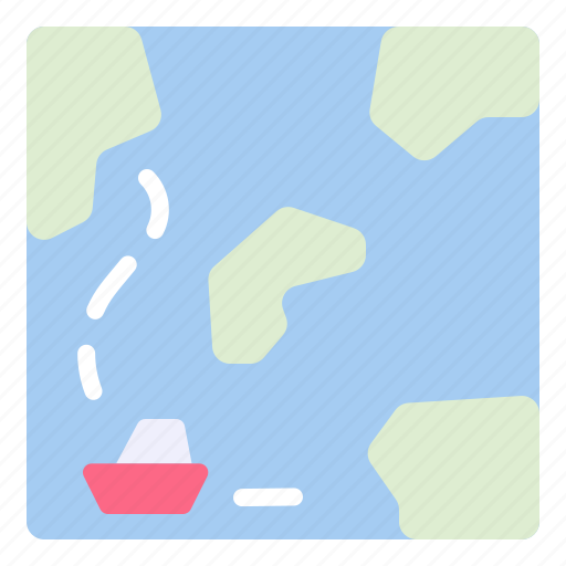 Land, map, route, ship, shipway icon - Download on Iconfinder