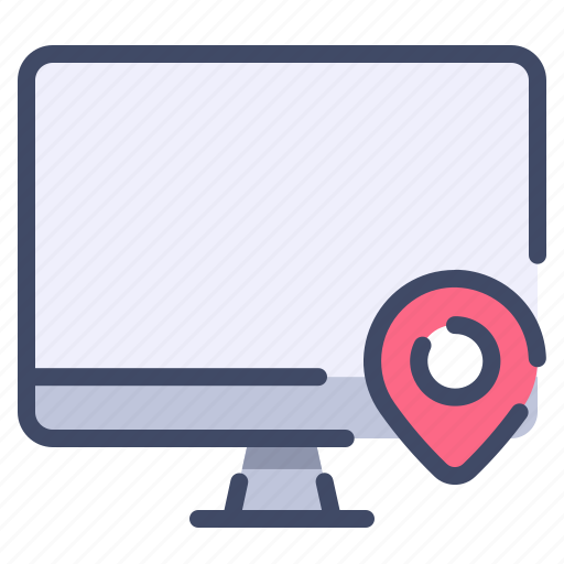 Computer, gps, location, map, monitor, pin icon - Download on Iconfinder