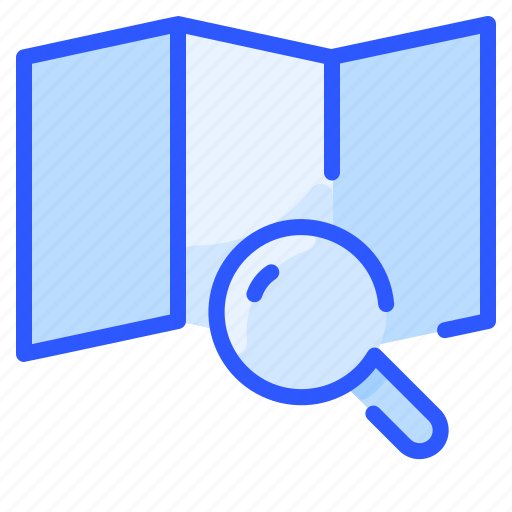 Glass, magnifying, map, navigation, paper, search icon - Download on Iconfinder