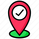location, check, marker, pin, map