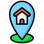 location, home, map, pin, house 