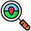 location, search, magnifier, marker, find