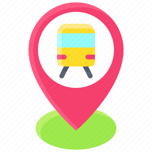 Pin, location, map, position, train station, train icon - Download on Iconfinder