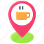 pin, location, map, position, cafe, coffee 