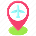 pin, location, map, position, airport, plane
