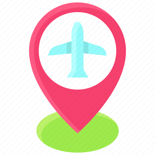 Pin, location, map, position, airport, plane icon - Download on Iconfinder