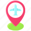 pin, location, map, position, airport, plane 