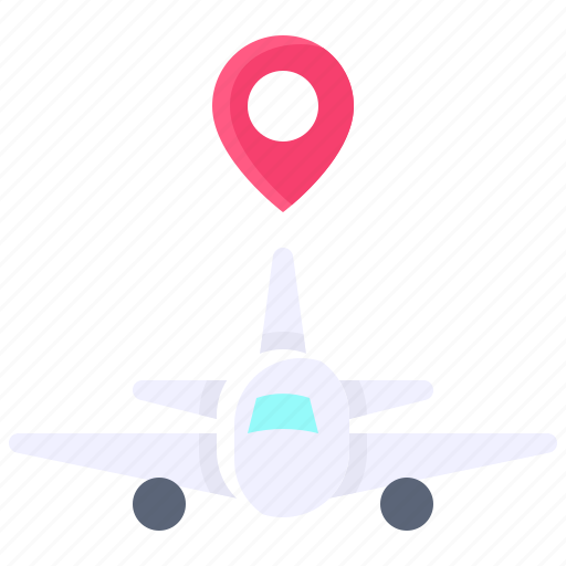Pin, location, map, position, plane, travel, flight icon - Download on Iconfinder